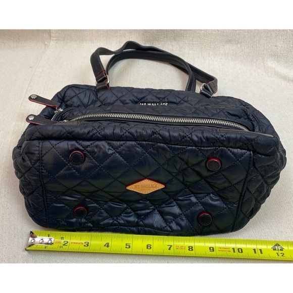MZ Wallace Crosby Black quilted Nylon w Silver Hardware Bag *No crossbody straps